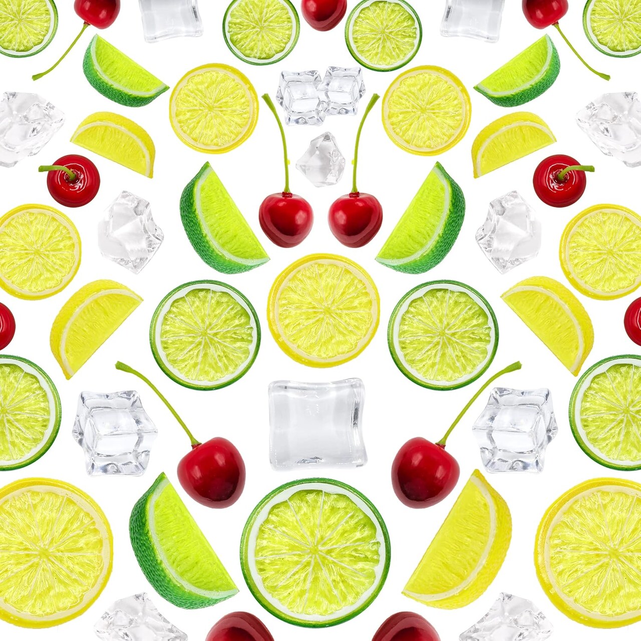 70-Piece Artificial Fruit Set – Lifelike Cherries, Lemon, and Lime Slices & Wedges for Home, Kitchen, Party, Wedding, and DIY Crafts